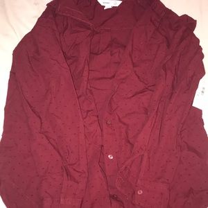 Burgundy button up shirt